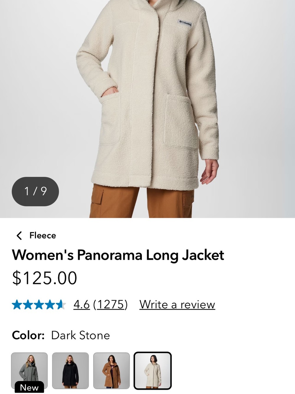 Columbia Women's Panorama Long Teddy Jacket - Cream